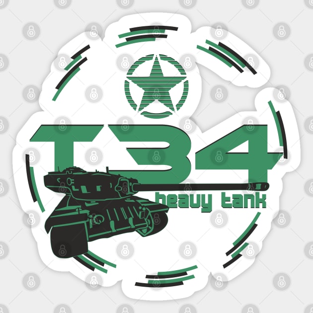 T34 US heavy tank Sticker by FAawRay